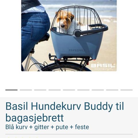 Basil hundekurv Buddy til bagasjebrett selges