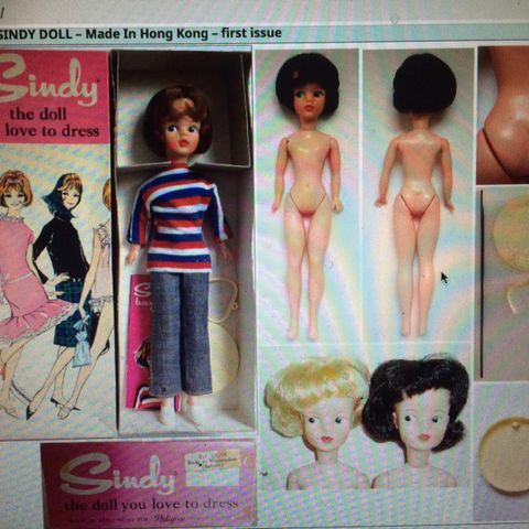 RESERVERT Vintage Barbie - Sindy to par hvite høyhælte  sko - 1963-1965