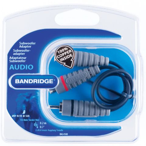 Bandridge Subwoofer Audio Cable RCA Male - 2x RCA Female 0.20 m