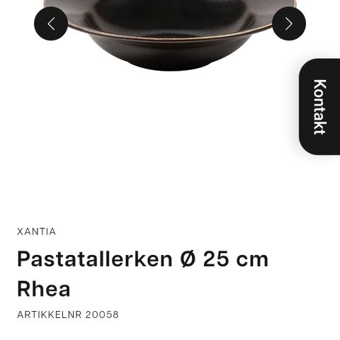 Rhea servise, 4 asjett, 4tallerken, 4krus, skål og 4pastatallerken