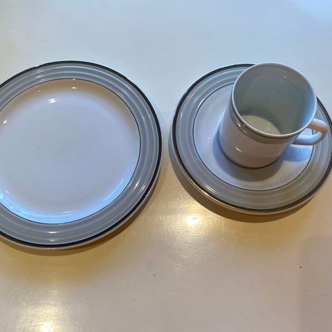 Porsgrund Platinaservise - kaffekopp med skål og asjett