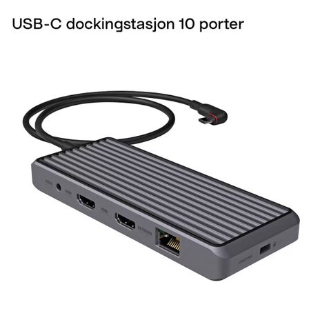 USB-C dockingstasjon 10 porter