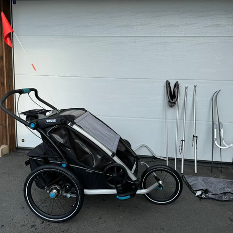 Thule Chariot Sport 2 (svart) RESERVERT - ski/løping/sykkel/gå (komplett kit)