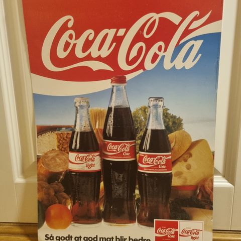 Coca-Cola pappreklame fra 80-tallet