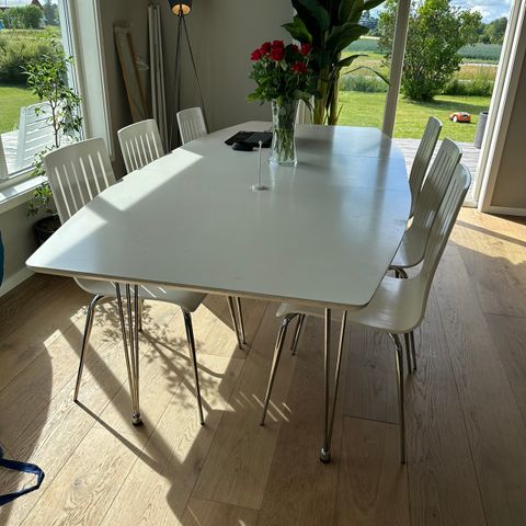 Spisebord 100x170 (270)  med 8 stoler