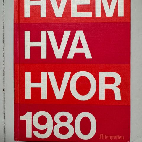 Bok: HVEM HVA HVOR 1980