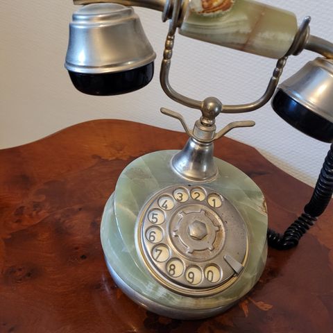 antikk telefon vintage onyx
