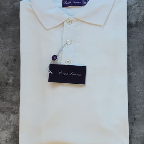 Ralph Lauren Purple Label polo-shirt, str 2XL, farge hvit (ubrukt) selges.