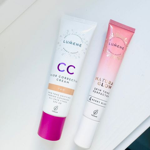 Lumene Tan CC + Creamy berry blush