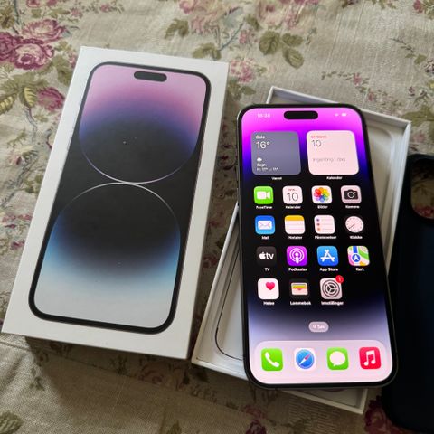 iPhone 14 pro max deep purple strøken m/3 stk Apple deksler