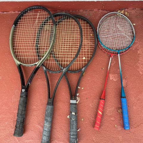 Tennis rackets.