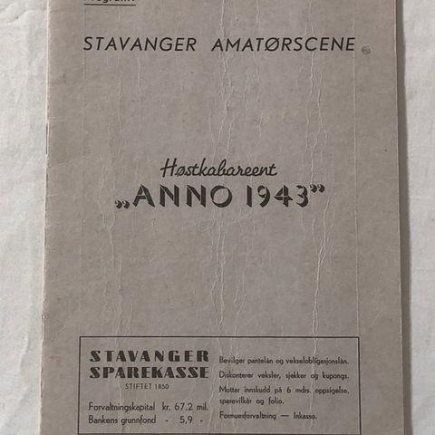 STAVANGER AMATØRSCENE 1943