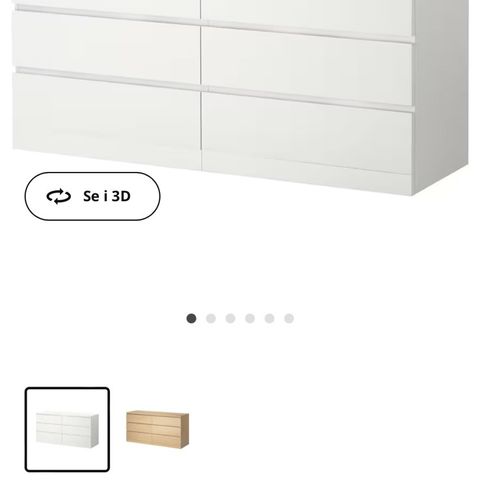 1 år gammel ikea kommode selges