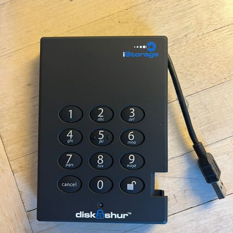 iStorage diskAshur IS-DG3-256-XXXX krypterbar harddisk