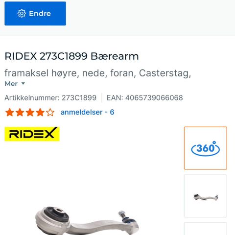 Ridex Bærearm