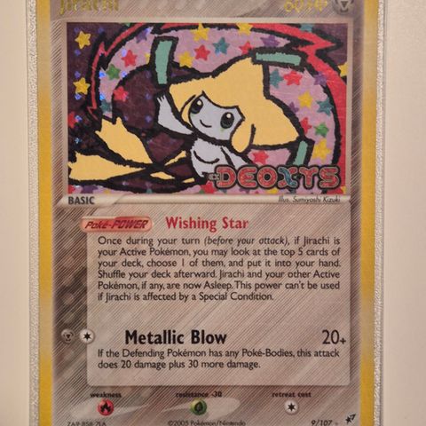 Jirachi 9/107 Reverse Holo Stamped Rare EX Deoxys 2005 Pokémon kort