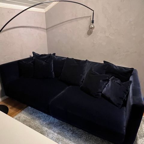 Ikea Stockholm blå velour sofa