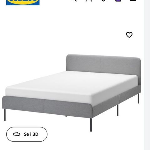 SLATTUM seng med madrass og overmadrass Ikea