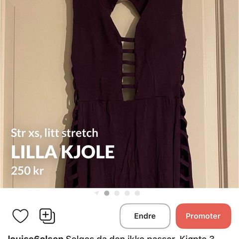 Lilla trang kjole ubrukt