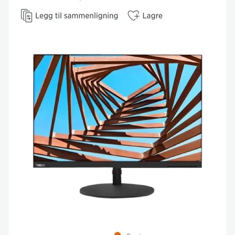 Flatskjerm Monitor til salgs fra Lenovo  tilnærmet lik ny