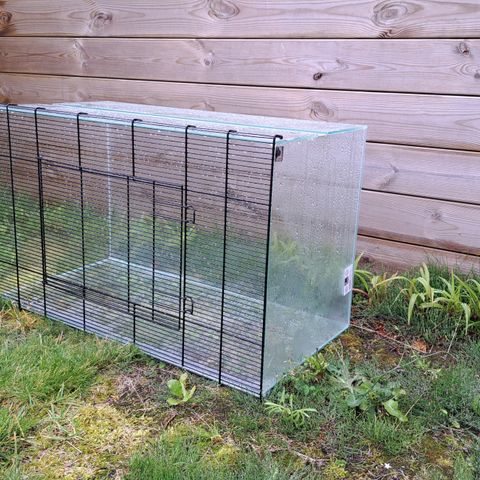 Glassbur terrarium m/nettingdør 76x38x47