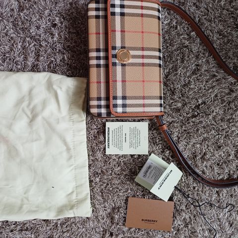 Burberry Beige Skinn Hampshire Hobo Veske