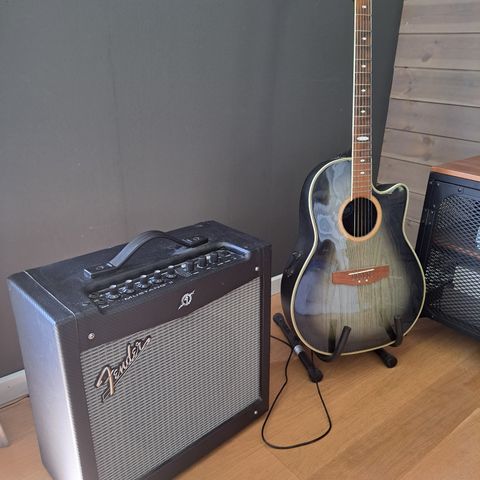 Gitar (Applause) og forsterker (Fender Mustang II) selges