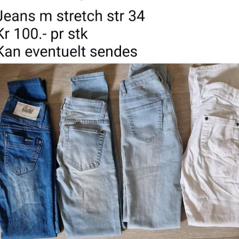 Diverse bukser m stretch! Str 34( XS)