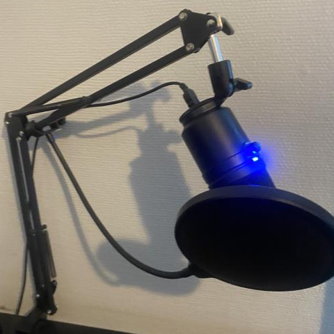 Mikrofon med pop/filter gaming/podcast