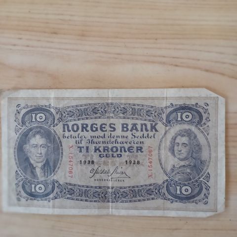 10 kroneseddel fra 1938