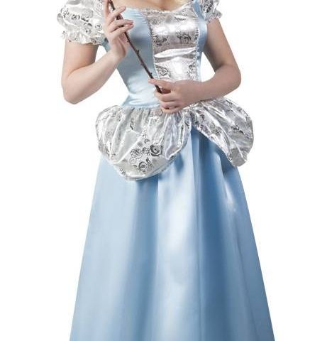Blå prinsessekjole (Askepott, Cinderella) voksen (36/38)