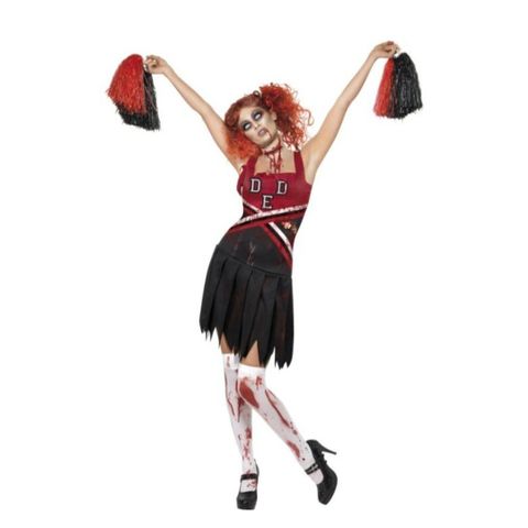 Halloween kostyme til dame, Zombie cheerleader i str. S