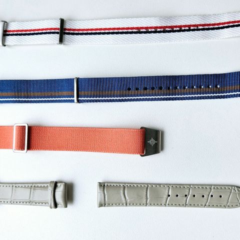 Klokkereimer, straps, 20 mm, NATO, skinn, paratrooper, selvlysende