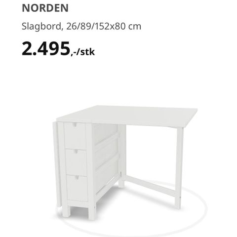 Slagbord og to stoler fra IKEA