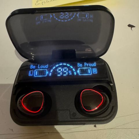 Bluetooth øreplugger, helt ny med ladekabel