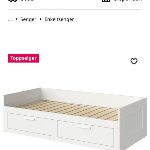 Hemnes seng inkl madrass