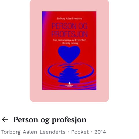 Person og profesjon- Pensum Sykepleie