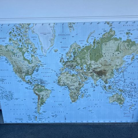 Stort verdenskart 140x200cm