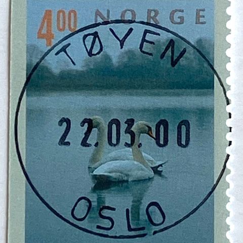 Norge 1999 Turistmerker VI Knoppsvaner NK 1357 Pent stempel TØYEN OSLO 22 03 00