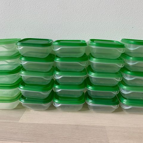 IKEA PRUTA Food container, set of 25, transparent/green