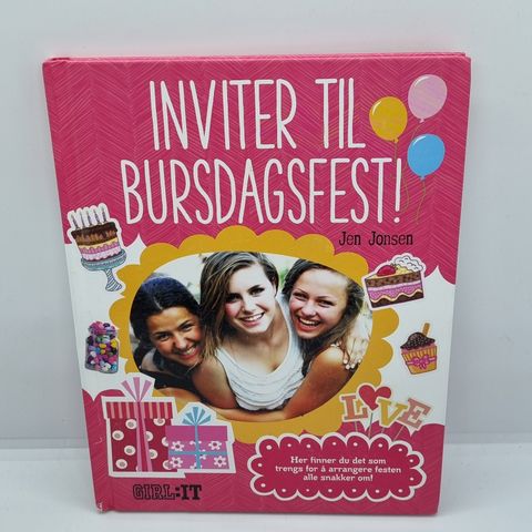 Inviter til bursdagsfest. Girl:it. Jen Jonsen