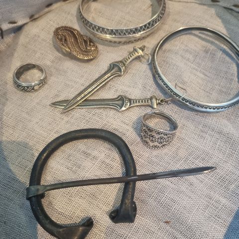 Viking reenactment sterling sølv ring øredobber armbånd nål