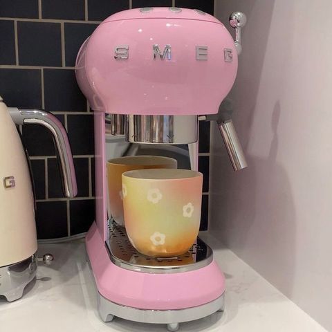 SMEG espressomaskin, rosa