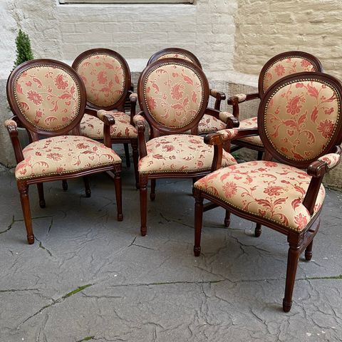 6 stk rokokko luis xvi stoler vintage / retro perfekt form