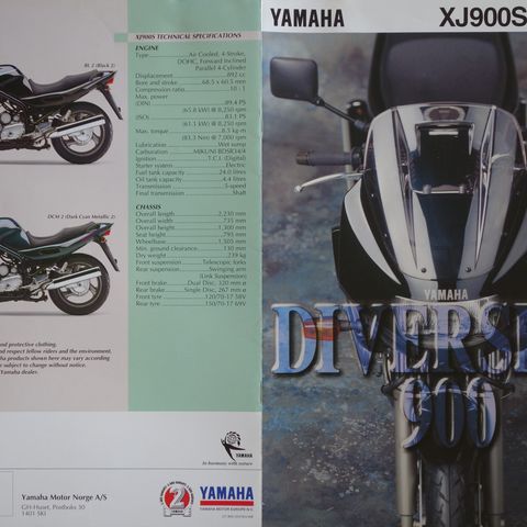 Yamaha XJ900S diversion 1995 brosjyre