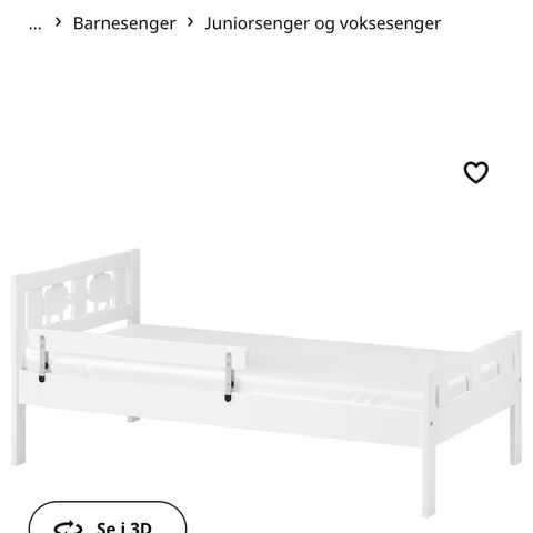 Barneseng 160 x 70. Ikea Kritter.