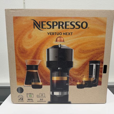 Nespresso Vertuo Next Chrome ny, ubrukt kaffemaskin