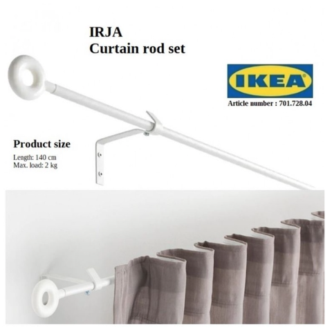 IKEA IRJA Gardinstangsett 140 cm (brukt)