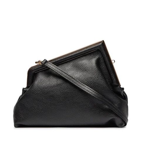 Statement leather clutch bag