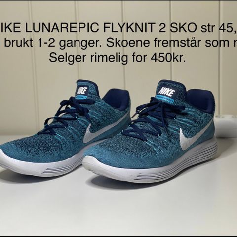 NIKE LUNAREPIC FLYKNIT 2 HERRESKO str 45,5